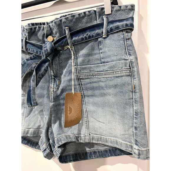 Porter Blue Jeans Penny Paperbag Shorts-Eden Belted High Rise Denim Women Sz 33 - Picture 6 of 13